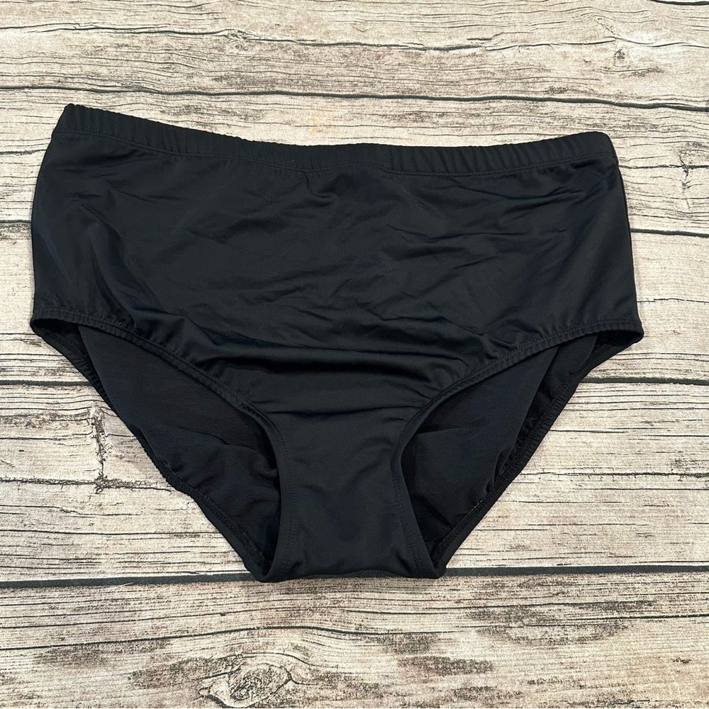 Avenue Black Women's High Waisted Full Coverage Bikini Bottom size 18